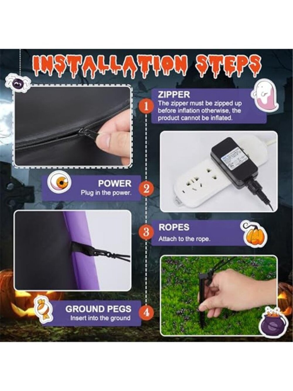 Halloween LED Decorations, Outdoor Inflatable - Picture 5 of 7